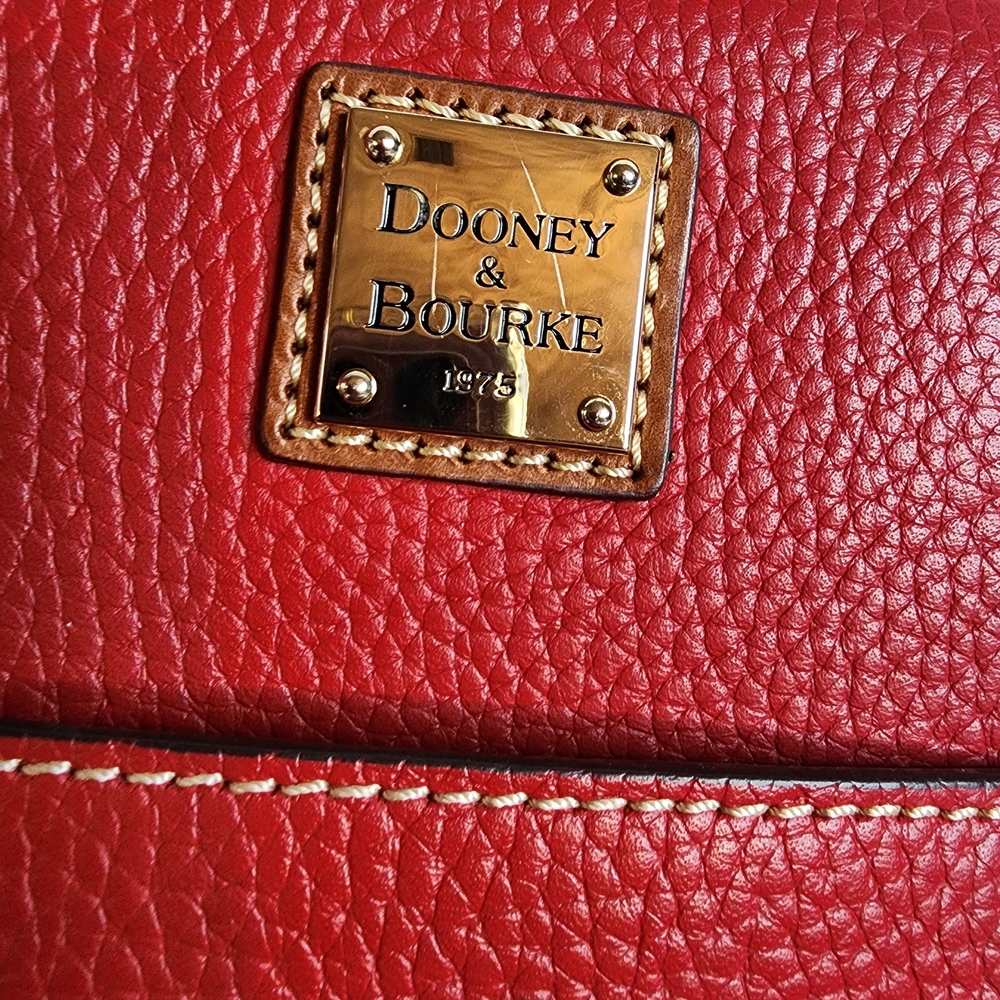 DOONEY & BOURKE Designer LEXINGTON Red Pebbled Leather  Tote Handbag Purse - Picture 15 of 16